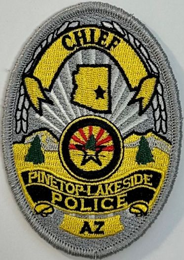 PINETOP-LAKESIDE POLICE CHIEF BADGE PATCH - SEW ON.